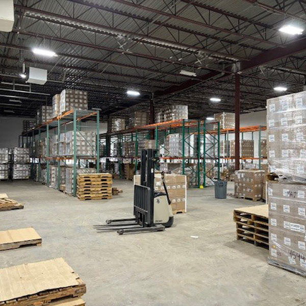 Warehouse interior with storage
